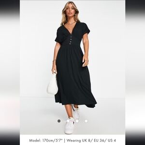 asos design waisted midi tea dress